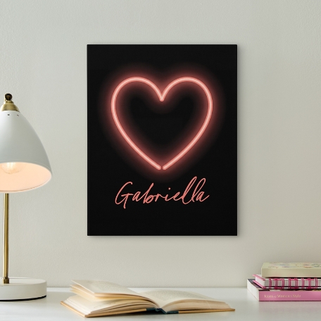 Heart Neon Sign Canvas