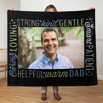 Virtues of Fatherhood Photo Plush Blanket