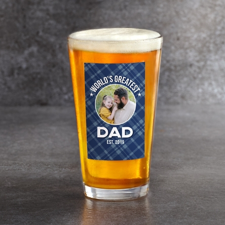 World's Greatest Dad Photo Pint Glass