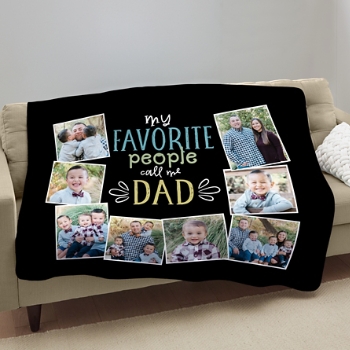 Dad's Favorite People Photo Plush Blanket
