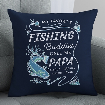 Favorite Fishing Buddies Throw Pillow