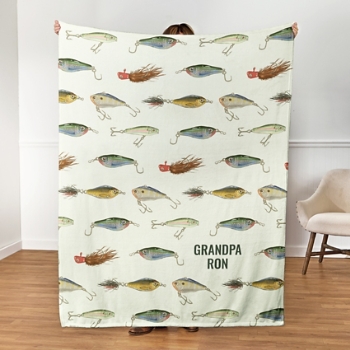 Angler's Lure Collection Plush Blanket