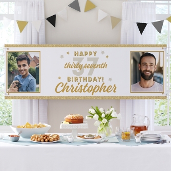Golden Years Birthday Photo Banner