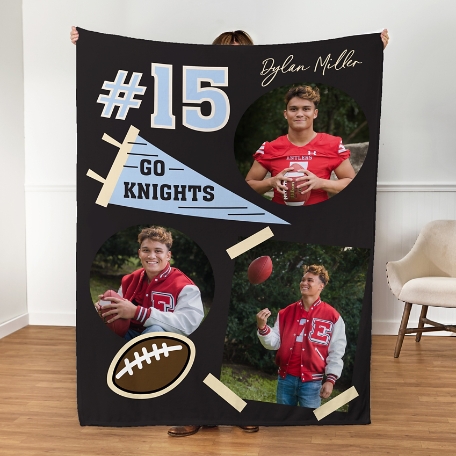 Gridiron MVP Photo Plush Blanket