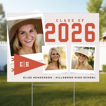 Pennant Year Graduation Photo Yard Sign