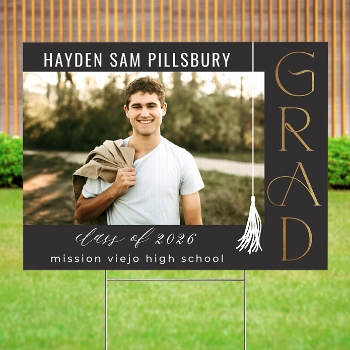 Tassel Honors Graduation Photo Yard Sign