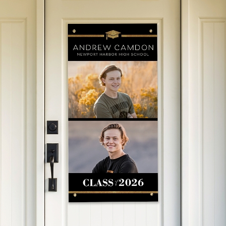 Caps Off! Graduation Photo Banner