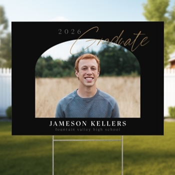 Center Stage Celebration Graduation Photo Yard Sign