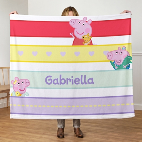 Peppa Pig Playful Stripes Plush Blanket