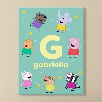Peppa Pig and Friends Initial and Name Canvas