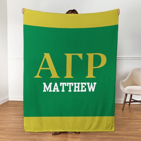 Fraternity Greek Letters Plush Blanket