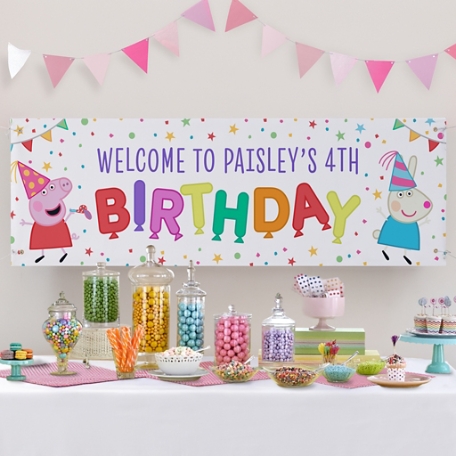 Peppa Pig Time to Party Birthday Banner