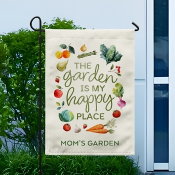 The Garden is My Happy Place Garden Flag