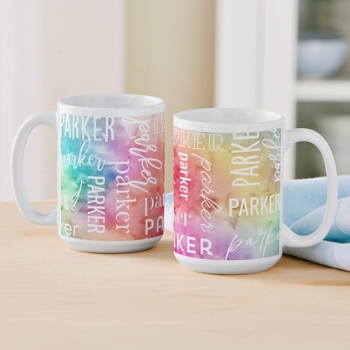 Watercolor Name Mug