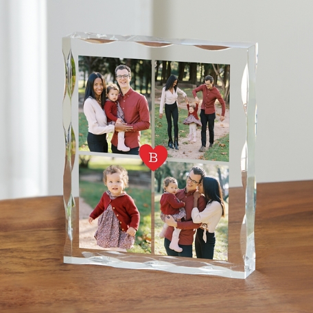 Heart Initial Multi-Photo Acrylic Block
