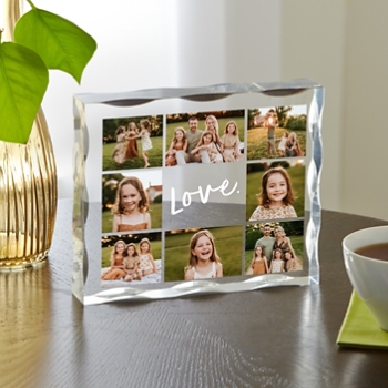 Love Collage Photo Acrylic Block