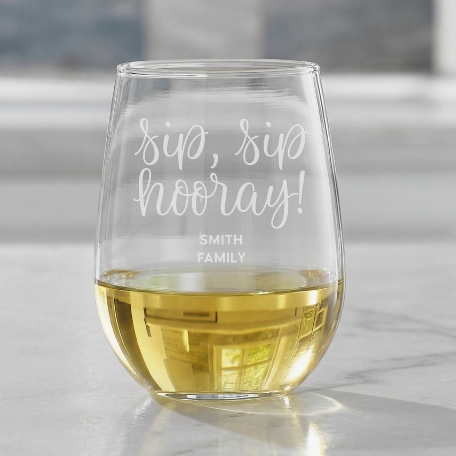 Hooray for Today Stemless Wine Glass