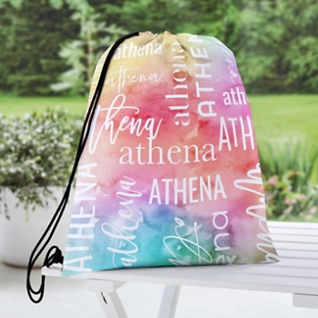 Watercolor Art Drawstring Bag