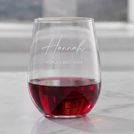 Best Mom Stemless Wine Glass