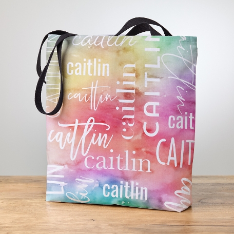 Watercolor Name Tote Bag