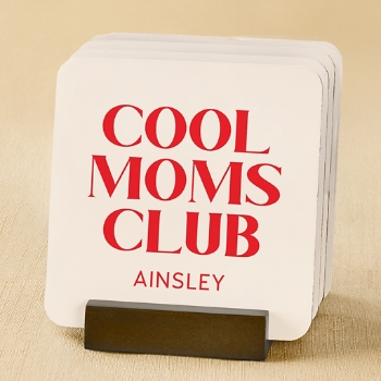 Cool Moms Club Wood Coasters