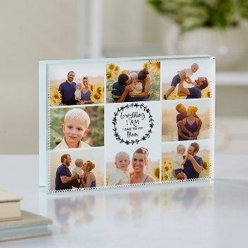 Everything Photo Collage Glass Block