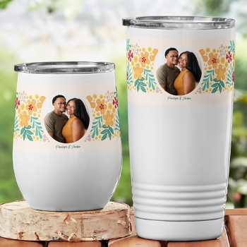 Happy Flowers Photo Insulated Tumblers