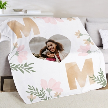 Heart of Mom Photo Plush Blanket