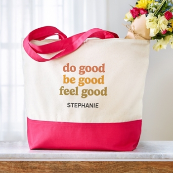 Good Vibes Zippered Tote Bag