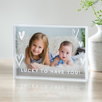 Lucky To Have You! Photo Glass Block