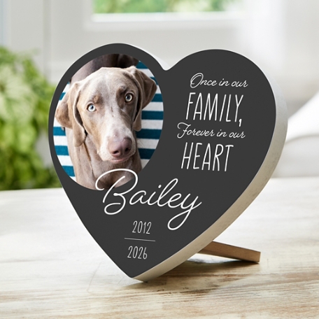 Forever Family Pet Photo Wood Heart