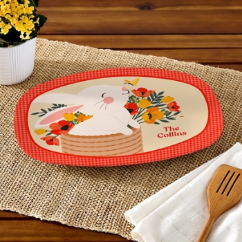 Bunny Floral Basket Platter