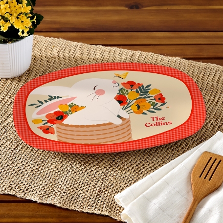 Bunny Floral Basket Platter