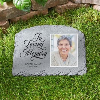 Loving Memory Photo Garden Stone