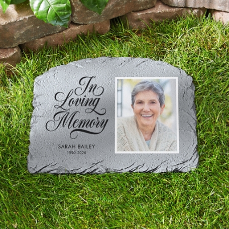 Loving Memory Photo Garden Stone