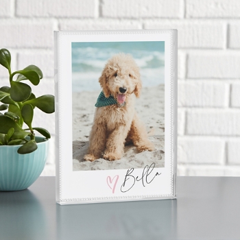 Loving Pet Photo Tribute Glass Block