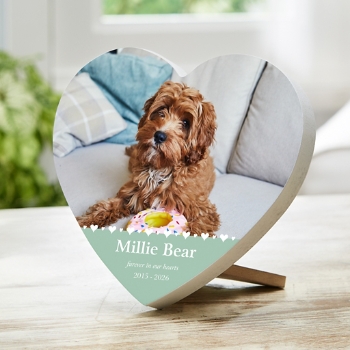 Memorial Hearts Pet Photo Wood Heart