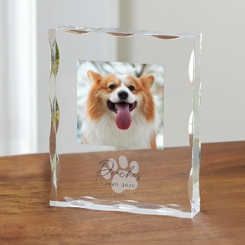 Pawprint Memorial Photo Acrylic Block