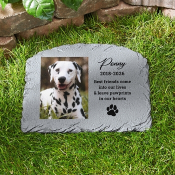 Pawprints On Our Hearts Garden Stone