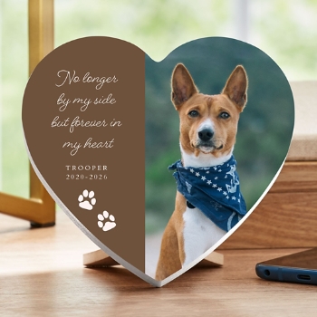 Pawprints On Our Hearts Photo Wood Heart