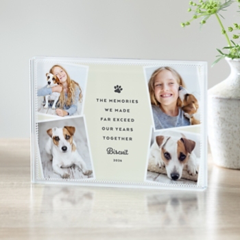 Pet Memories Photo Memorial Glass Block