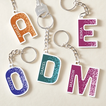 Bold Initial And Name Acrylic Keychain