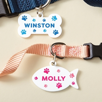 Paw Prints Acrylic Pet Tag