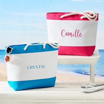 Custom Name Nautical Beach Bag