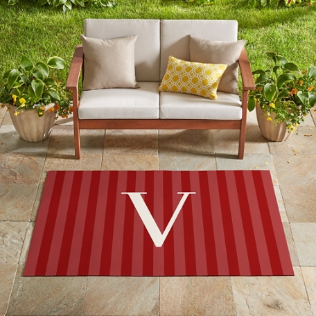 Initial Dual-Colored Stripes Oversized Mat