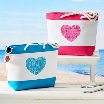 Nautical Heart Beach Bag