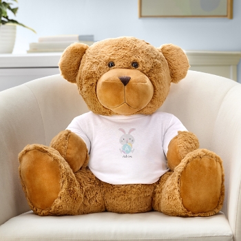 Giant Plush Teddy Bear Gram Happy Bunny with Egg T-shirt
