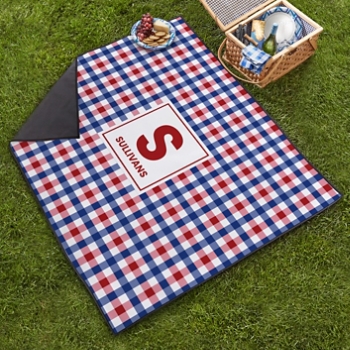 Patriotic Gingham Picnic Blanket