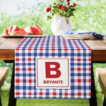 Patriotic Gingham Table Runner
