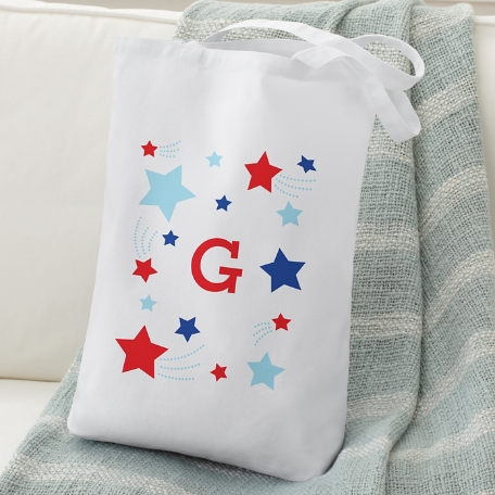 Simply Stars Initial Tote Bag